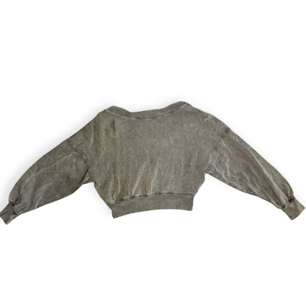 Free People Gray Knit Sweater With V-Back